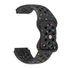18mm Eco-Friendly Granular Colorful Dots Silicone Watch Band(Black) - 2
