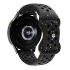 20mm Eco-Friendly Granular Colorful Dots Silicone Watch Band(Black) - 2