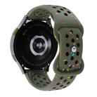 20mm Eco-Friendly Granular Colorful Dots Silicone Watch Band(Army Green) - 2