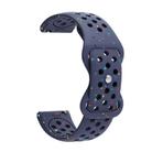 22mm Eco-Friendly Granular Colorful Dots Silicone Watch Band(Midnight Blue) - 2
