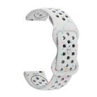 22mm Eco-Friendly Granular Colorful Dots Silicone Watch Band(White) - 2