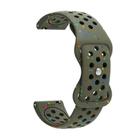 22mm Eco-Friendly Granular Colorful Dots Silicone Watch Band(Army Green) - 2