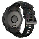 For Garmin Instinct 3 AMOLED / Solar 45mm Eco-Friendly Granular Colorful Dots Silicone Watch Band(Black) - 2