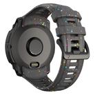 For Garmin Instinct 3 AMOLED / Solar 45mm Eco-Friendly Granular Colorful Dots Silicone Watch Band(Graphite Gray) - 2