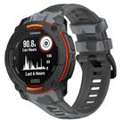 For Garmin Instinct 3 AMOLED / Solar 45mm Camouflage Printed Silicone Watch Band(Black Gray) - 1