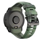 For Garmin Instinct 3 AMOLED / Solar 45mm Camouflage Printed Silicone Watch Band(Army Green) - 2