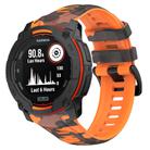 For Garmin Instinct 3 AMOLED / Solar 45mm Camouflage Printed Silicone Watch Band(Black Orange) - 1