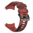 For Garmin Instinct 3 AMOLED / Solar 45mm Camouflage Printed Silicone Watch Band(Black Red) - 3