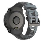 For Garmin Instinct 3 AMOLED / Solar 50mm Camouflage Printed Silicone Watch Band(Black Gray) - 2