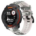 For Garmin Instinct 3 AMOLED / Solar 50mm Camouflage Printed Silicone Watch Band(Gray White) - 1