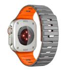 For Apple Watch 46mm / 49mm / 45mm / 44mm Norman Magnetic Silicone Watch Band(Gray Orange) - 2