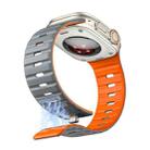 For Apple Watch 46mm / 49mm / 45mm / 44mm Norman Magnetic Silicone Watch Band(Gray Orange) - 3