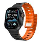 For Apple Watch 42mm / 41mm / 40mm / 38mm Norman Magnetic Silicone Watch Band(Black Orange) - 1