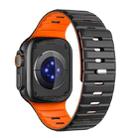 For Apple Watch 42mm / 41mm / 40mm / 38mm Norman Magnetic Silicone Watch Band(Black Orange) - 2