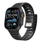 For Apple Watch 42mm / 41mm / 40mm / 38mm Norman Magnetic Silicone Watch Band(Black) - 1