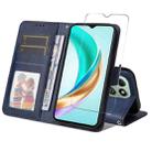 For Honor X6c 4G / X6b 4G ENKAY Card Wallet Calf Texture Leather Phone Case with Screen Film(Blue) - 1