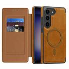 For Samsung Galaxy S23 5G Linton MagSafe Leather Phone Case(Brown) - 1