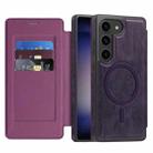 For Samsung Galaxy S23 5G Linton MagSafe Leather Phone Case(Purple) - 1