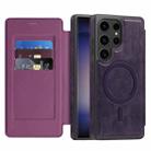 For Samsung Galaxy S23 Ultra 5G Linton MagSafe Leather Phone Case(Purple) - 1