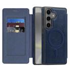 For Samsung Galaxy S24 5G Linton MagSafe Leather Phone Case(Blue) - 1
