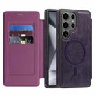 For Samsung Galaxy S24 Ultra 5G Linton MagSafe Leather Phone Case(Purple) - 1