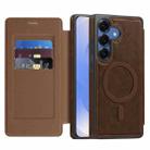 For Samsung Galaxy S25+ 5G Linton MagSafe Leather Phone Case(Coffee) - 1