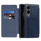 For Samsung Galaxy S25 Edge 5G Linton MagSafe Leather Phone Case(Blue) - 1