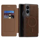 For Samsung Galaxy S25 Edge 5G Linton MagSafe Leather Phone Case(Coffee) - 1