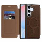 For Samsung Galaxy S24 FE 5G Linton MagSafe Leather Phone Case(Coffee) - 1