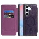 For Samsung Galaxy S24 FE 5G Linton MagSafe Leather Phone Case(Purple) - 1