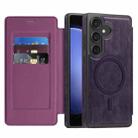 For Samsung Galaxy S23 FE 5G Linton MagSafe Leather Phone Case(Purple) - 1