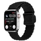 For Apple Watch 46mm / 49mm / 45mm / 44mm Magnetic Buckle Woven Stretch Watch Band(Black) - 1