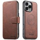 For iPhone 16 Pro Suteni Q05 2-in-1 Multi-function MagSafe Wallet Litchi Leather Phone Case(Brown) - 1