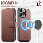 For iPhone 16 Pro Suteni Q05 2-in-1 Multi-function MagSafe Wallet Litchi Leather Phone Case(Brown) - 2