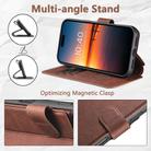For iPhone 16 Pro Suteni Q05 2-in-1 Multi-function MagSafe Wallet Litchi Leather Phone Case(Brown) - 3