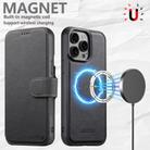 For iPhone 15 Pro Suteni Q05 2-in-1 Multi-function MagSafe Wallet Litchi Leather Phone Case(Black) - 2