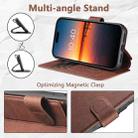 For iPhone 13 Pro Suteni Q05 2-in-1 Multi-function MagSafe Wallet Litchi Leather Phone Case(Brown) - 3