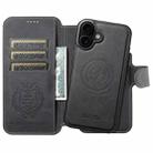 For iPhone 17 Suteni Q05 2-in-1 Multi-function MagSafe Wallet Litchi Leather Phone Case(Black) - 2