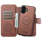 For iPhone 17 Suteni Q05 2-in-1 Multi-function MagSafe Wallet Litchi Leather Phone Case(Brown) - 2