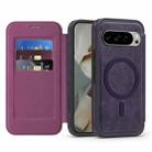 For Google Pixel 10 Linton MagSafe Leather Phone Case(Purple) - 1