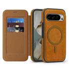 For Google Pixel 10 Linton MagSafe Leather Phone Case(Brown) - 1