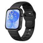 For Huawei Watch Fit 4 / Fit 4 Pro / Fit 3 Wave Reverse Buckle Silicone Watch Band(Black) - 1