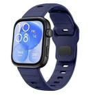 For Huawei Watch Fit 4 / Fit 4 Pro / Fit 3 Wave Reverse Buckle Silicone Watch Band(Midnight Blue) - 1