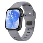 For Huawei Watch Fit 4 / Fit 4 Pro / Fit 3 Wave Reverse Buckle Silicone Watch Band(Space Gray) - 1