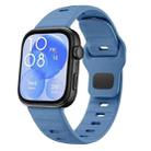For Huawei Watch Fit 4 / Fit 4 Pro / Fit 3 Wave Reverse Buckle Silicone Watch Band(Blue) - 1