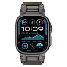 For Apple Watch 46mm / 49mm / 45mm / 44mm Explorer Polyester Nylon Watch Band(Black Green) - 3