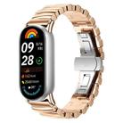 For Xiaomi Smart Band 9 / 8 Irregular Butterfly Buckle Metal Stainless Steel Watch Band(Rose Gold) - 1
