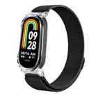 For Xiaomi Mi Band 7 Transparent PC Case Milanese Magnetic Metal Watch Band(Black) - 1