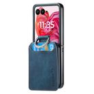 For Motorola Razr 60 Retro Leather Ring Wallet Phone Case(Blue) - 2