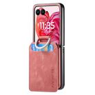 For Motorola Razr 60 Retro Leather Ring Wallet Phone Case(Pink) - 2
